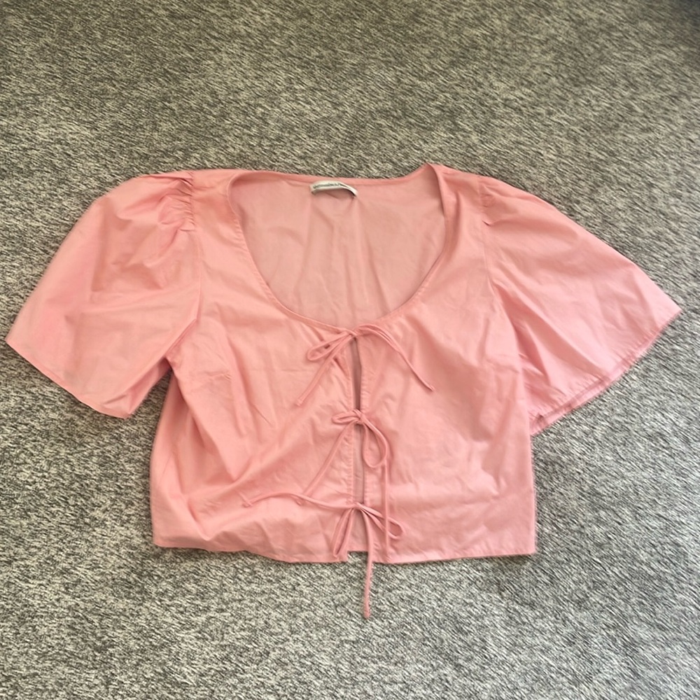Pink Tie Front Abercrombie and Fitch Blouse